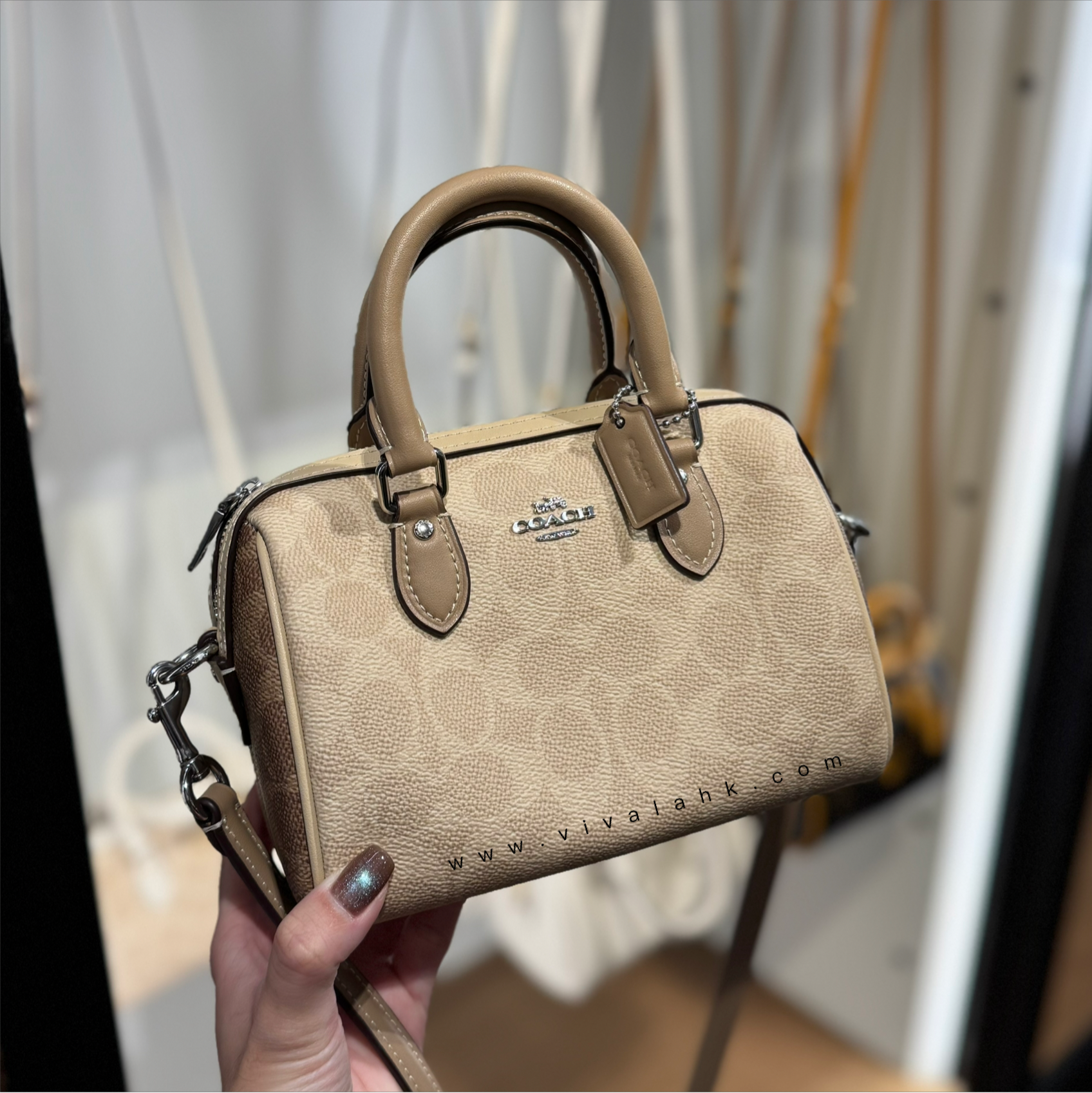 Coach - Mini Rowan 手提+斜孭多用袋 (拼色C字暗花) (CW330)