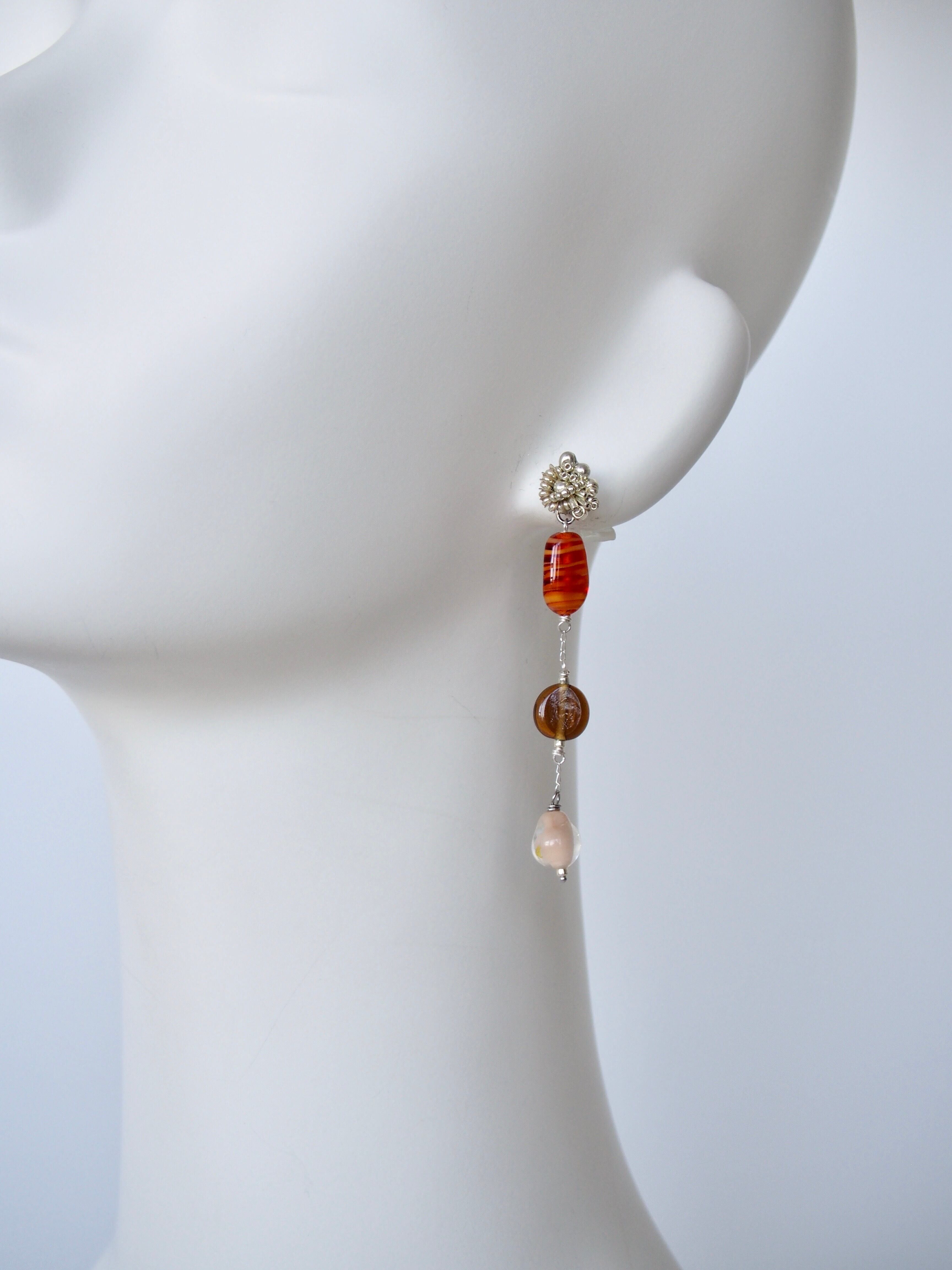 Art glass collage 針式耳環