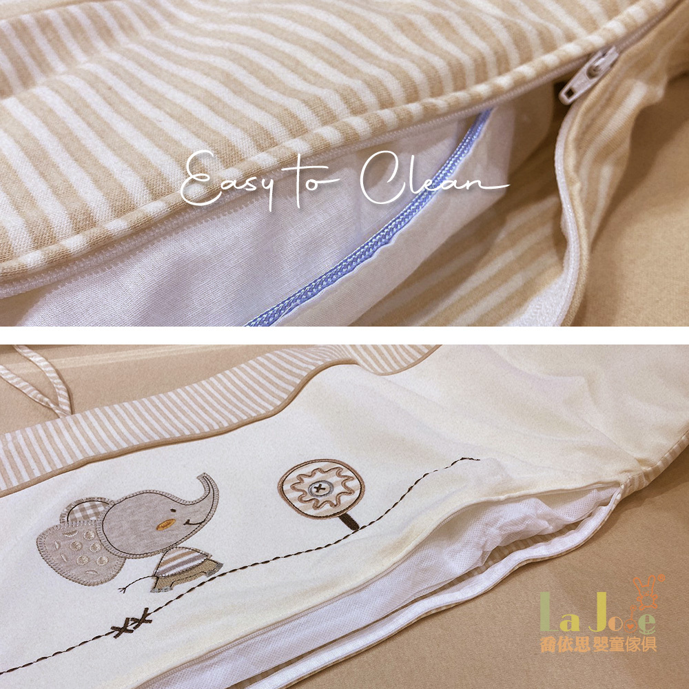 La Joie 喬依思,小熊遇見象有機棉寢具組的實拍圖