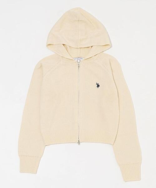 預購┃U.S. POLO ASSN. 雙拉鏈 針織 連帽 短版 外套