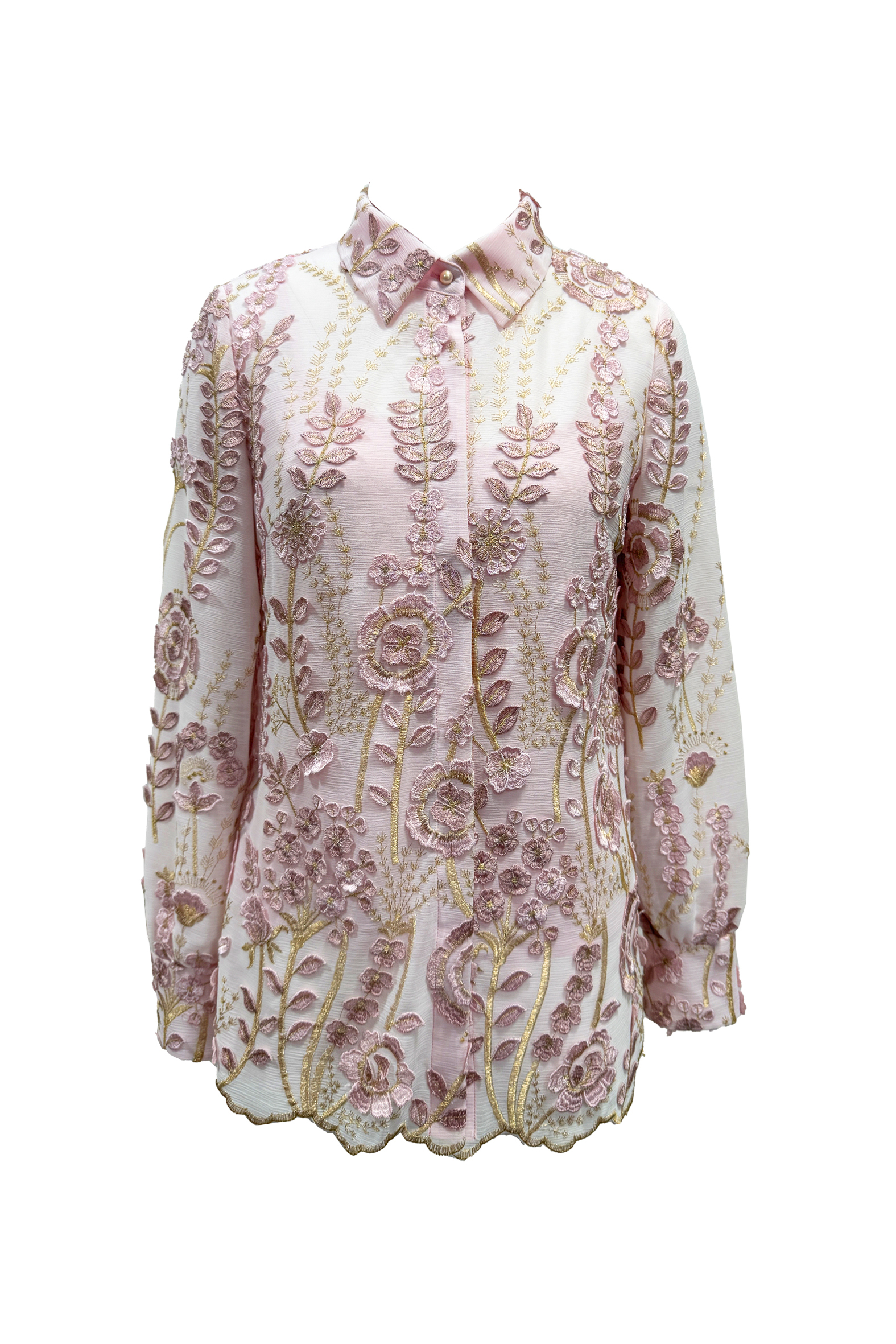 BE15158A1 貴族花園立體花卉刺繡襯衫