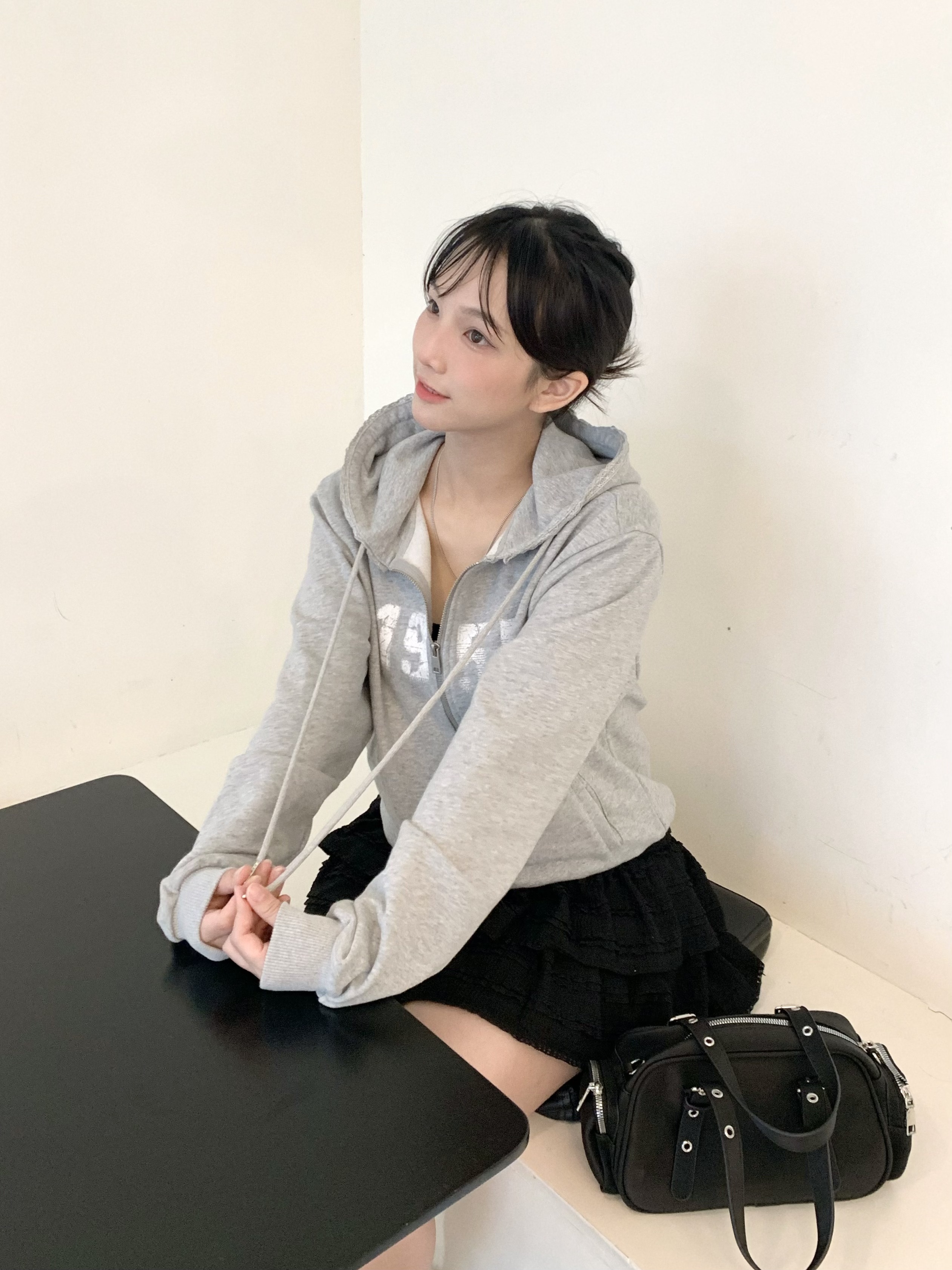 A0276｜小型格圈扣雙側袋2way小皮袋