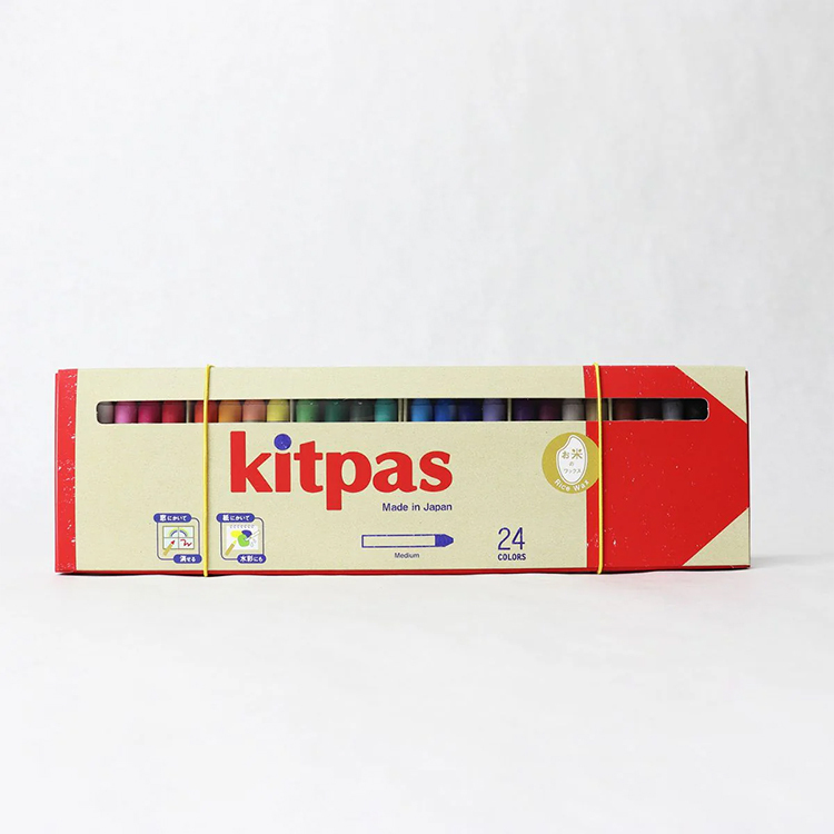 日本Kitpas 米糠蠟筆24色