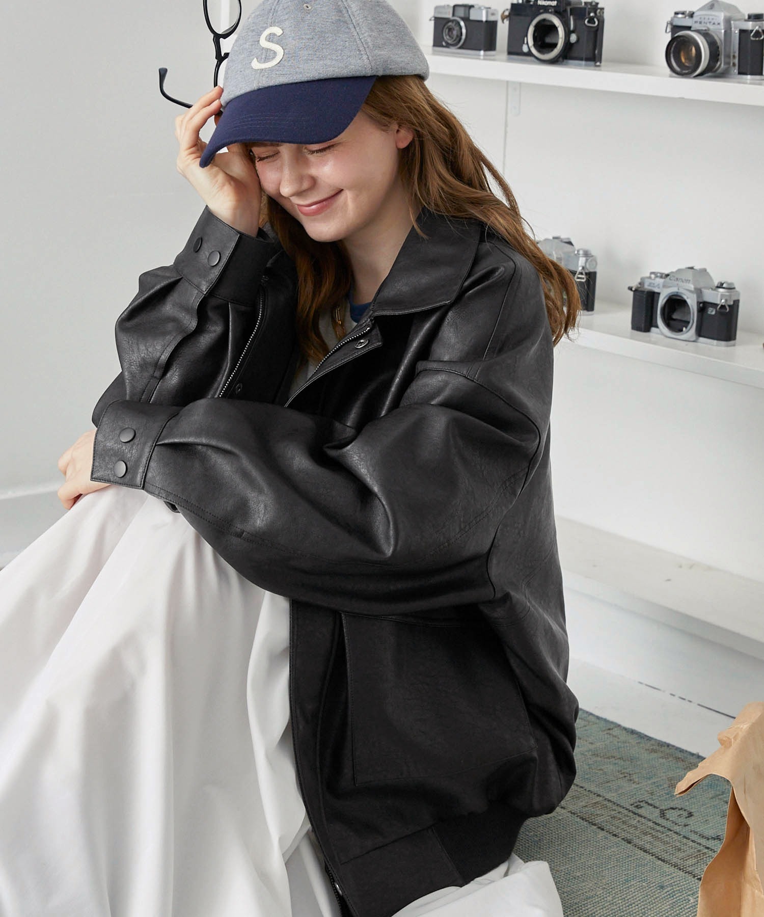 🇯🇵 MONO-MART 仿皮外套 夾克 復古 大口袋 OVERSIZE 秋冬 / 預購