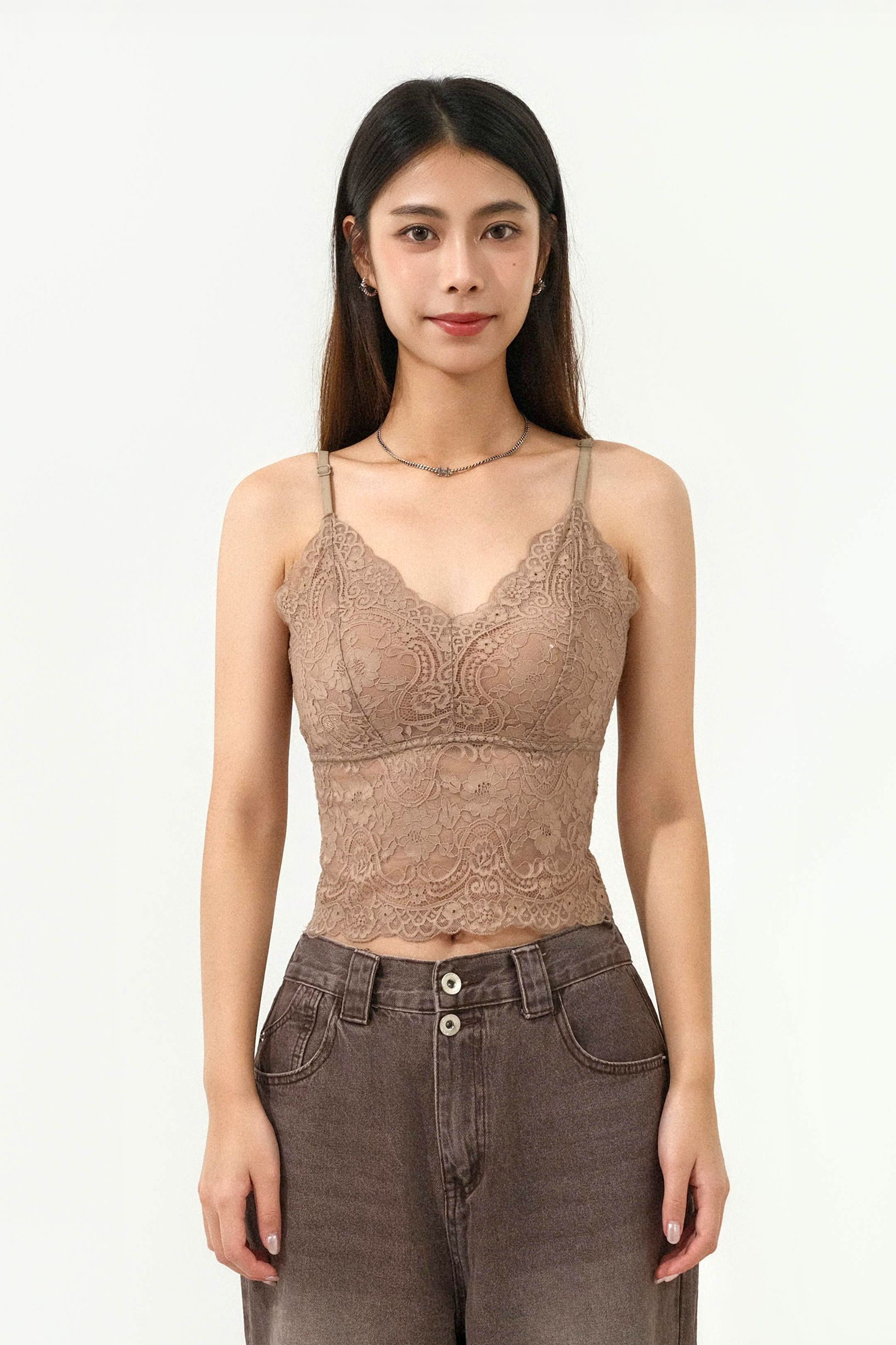 後背交叉帶蕾絲bra top (預購產品）