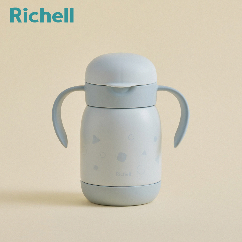 【Richell 利其爾】TLI 四代 不鏽鋼吸管保溫杯 300ML - 方圓世界 (7個月以上適用)
