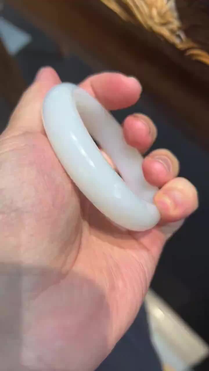 和田玉巴沙料手鐲,天然和田玉軟玉