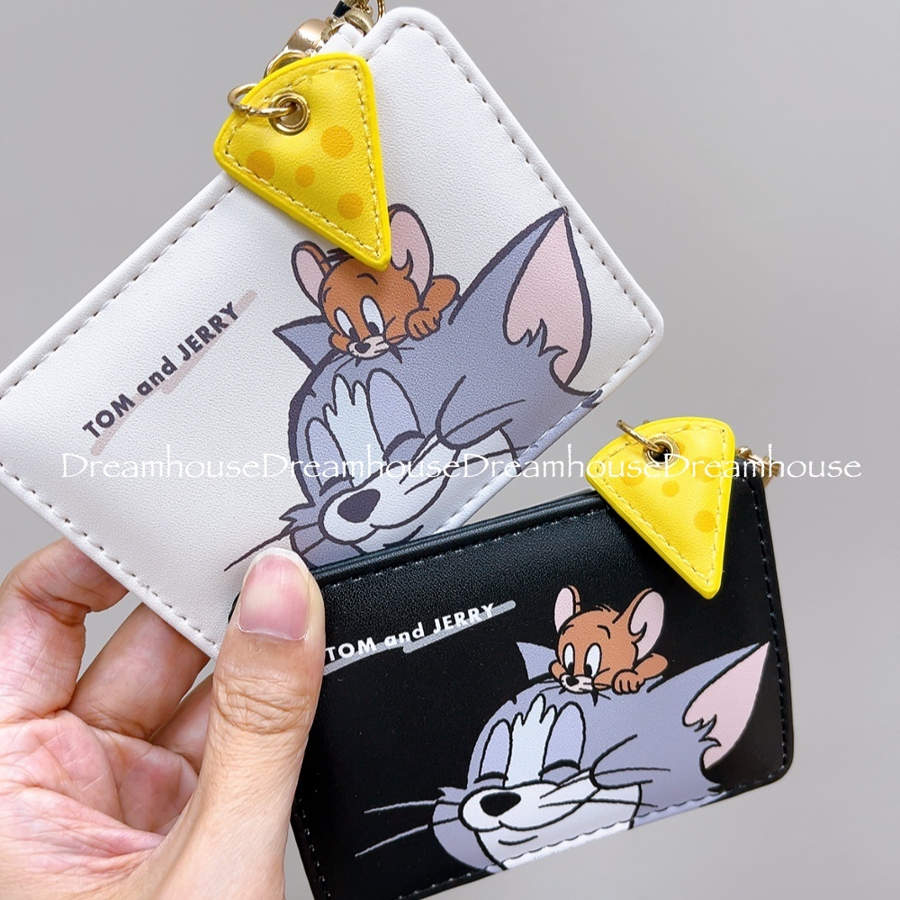 TOM&JERRY 湯姆貓與傑利鼠 湯姆貓 傑利鼠 皮革 伸縮票卡夾 伸縮票卡套 識別證 悠遊卡 卡夾 卡套