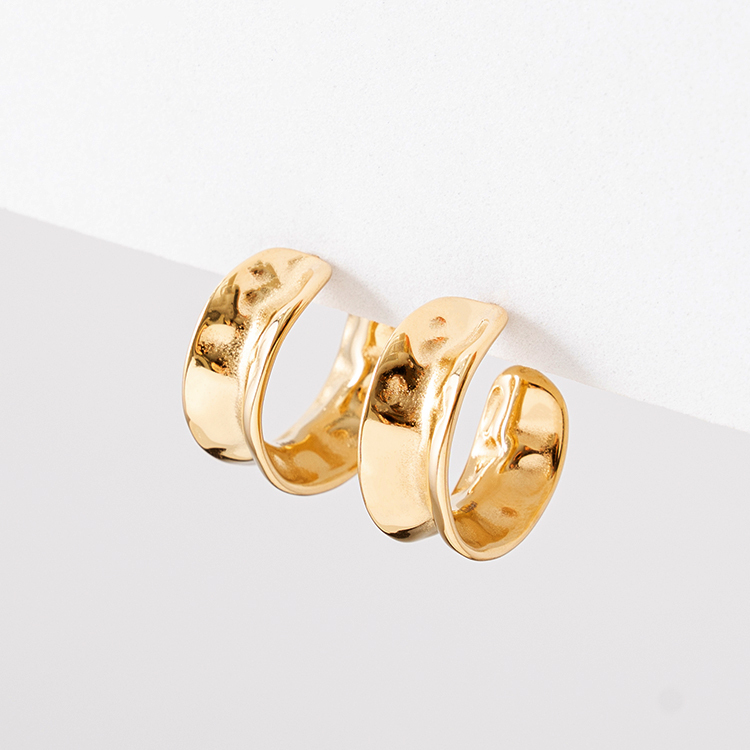 miramira扣圈｜圓形單圈曲面耳環D1726-金47467