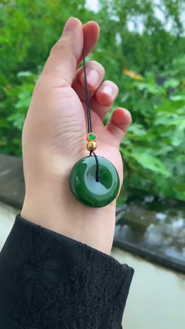 107733 和田玉碧玉平安扣懷古