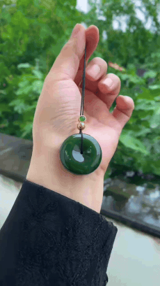 107733 和田玉碧玉平安扣懷古