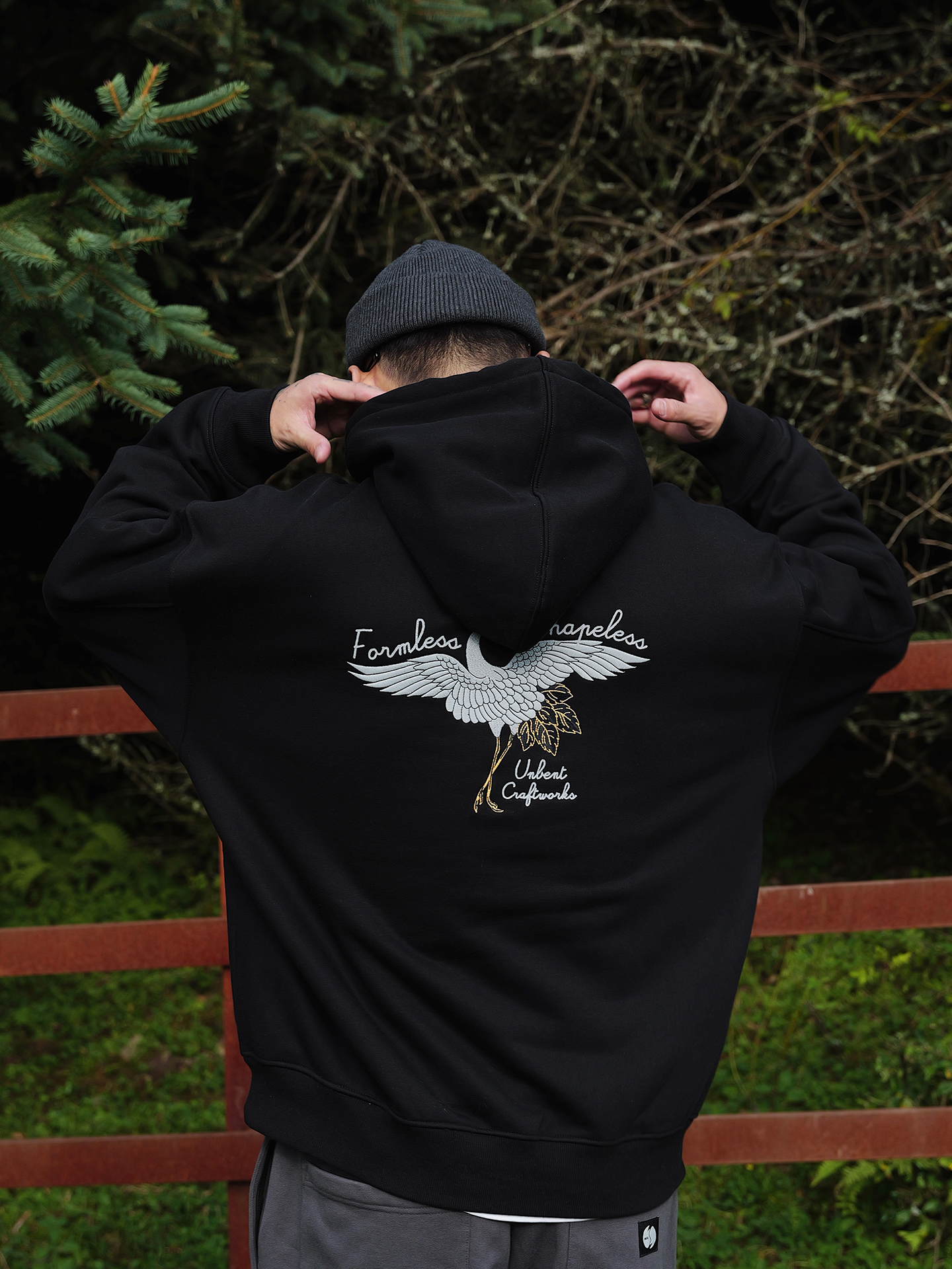 Unbent 25 A/W 仙鶴刺繡帽踢