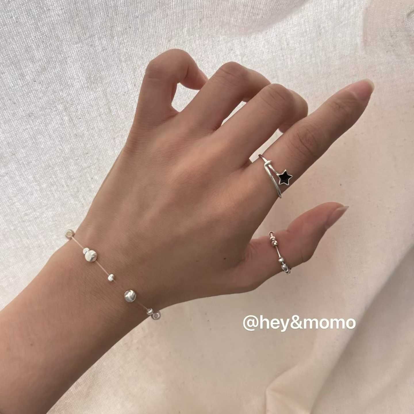 HM5107 ⚪925銀 超閃拉絲貓眼銀球氣質項鍊/手鏈