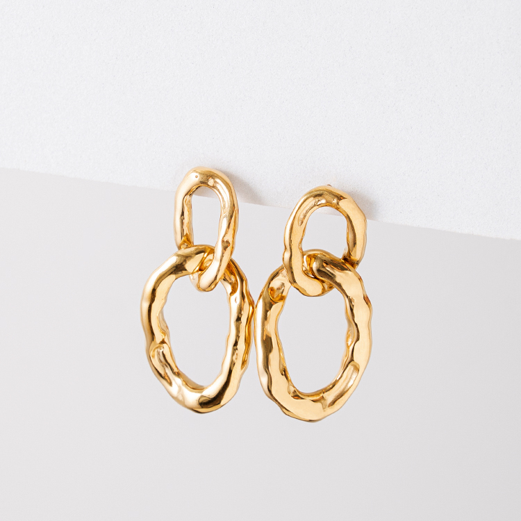 miramira扣圈｜耳墜圓形單圈曲面耳環D2223-金48641