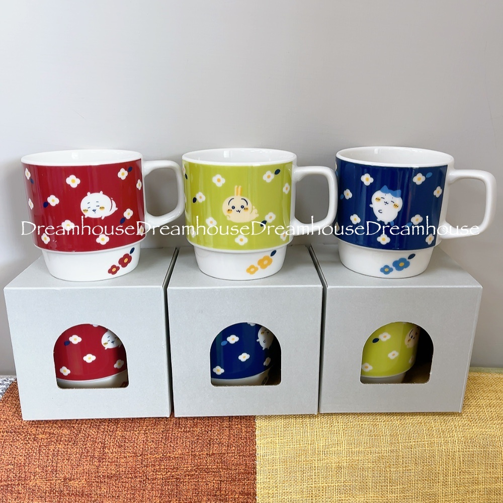 日本製 Chiikawa ちいかわ 吉伊卡哇 小八貓 烏薩奇 疊疊樂 花朵 陶瓷 馬克杯 咖啡杯 水杯 杯子