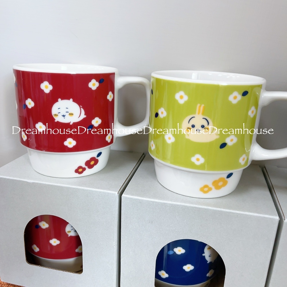 日本製 Chiikawa ちいかわ 吉伊卡哇 小八貓 烏薩奇 疊疊樂 花朵 陶瓷 馬克杯 咖啡杯 水杯 杯子