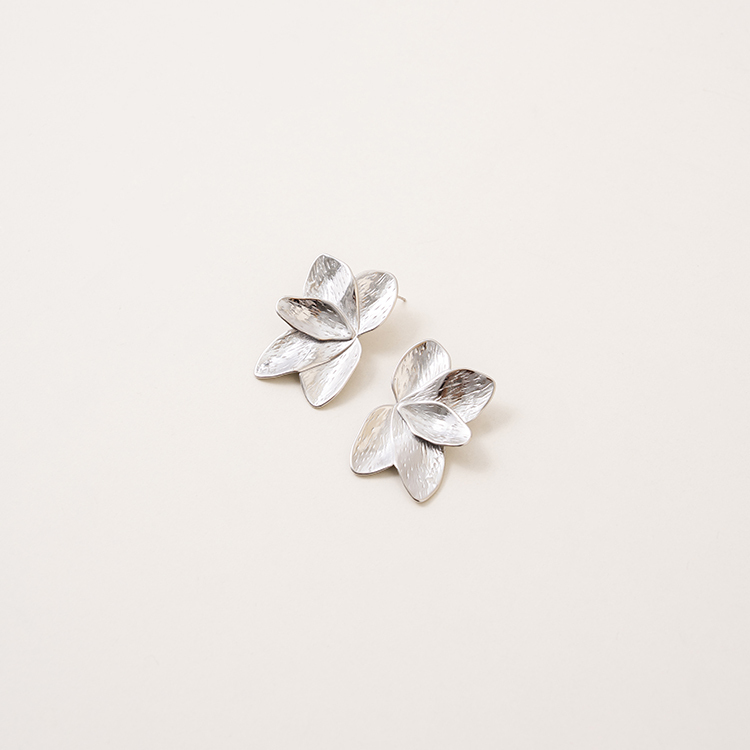 miramira自然｜雙層疊瓣優雅耳環D2257-銀49839