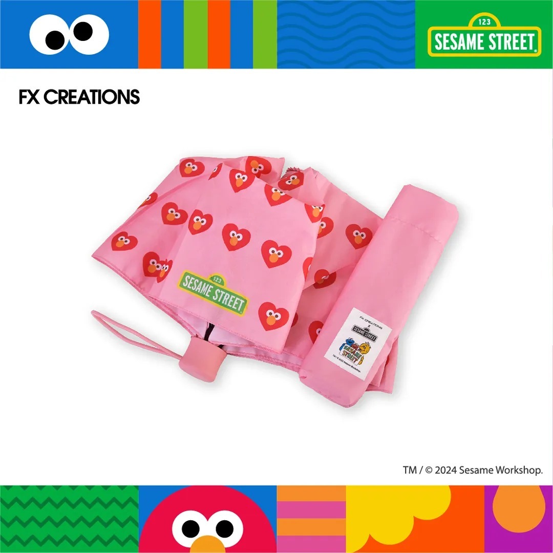 (4902) ELMO – 折疊傘(粉)FXG276-89