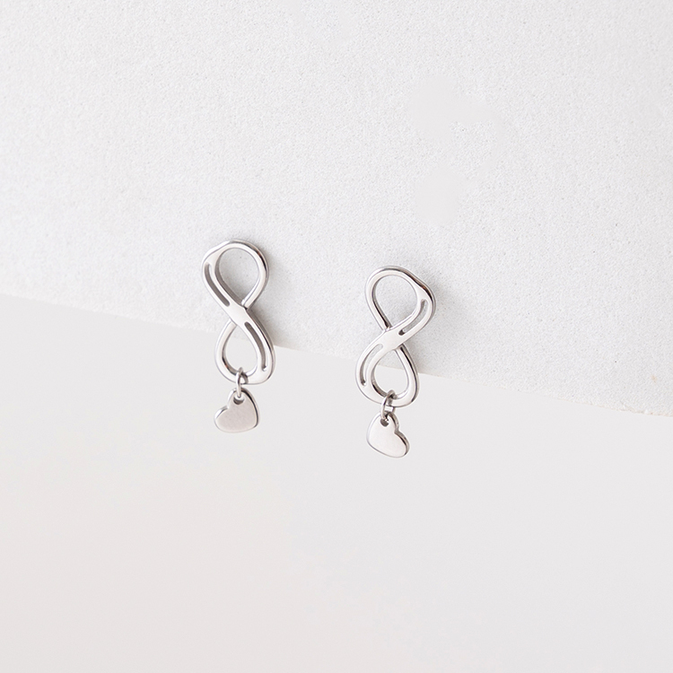 miramira扣圈｜貼耳無限小愛心耳環D2318-銀45132