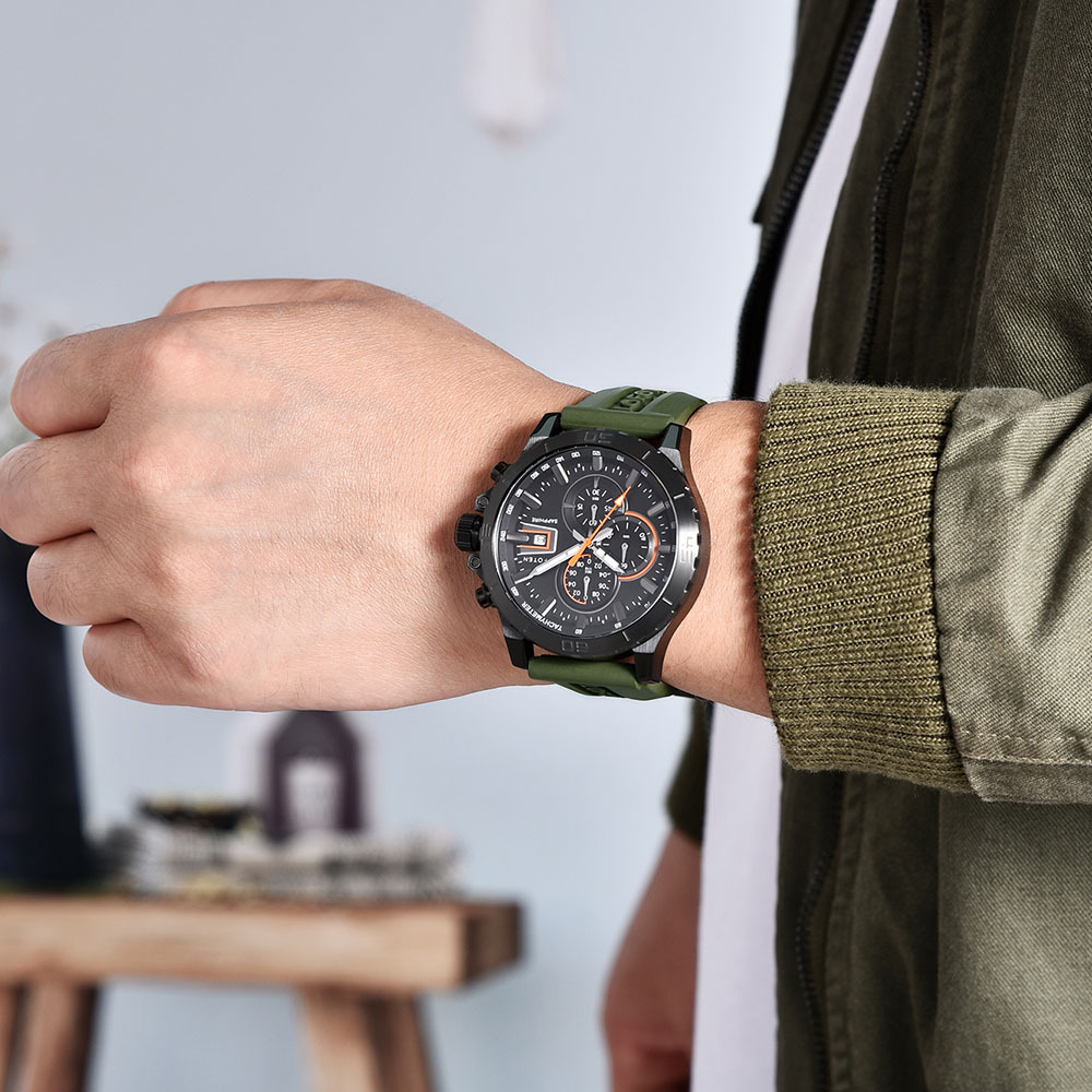 【Lofoten 羅斐頓】 F-6529MC 經典 簡約 夜光 日期顯示 真三眼 矽膠 手錶