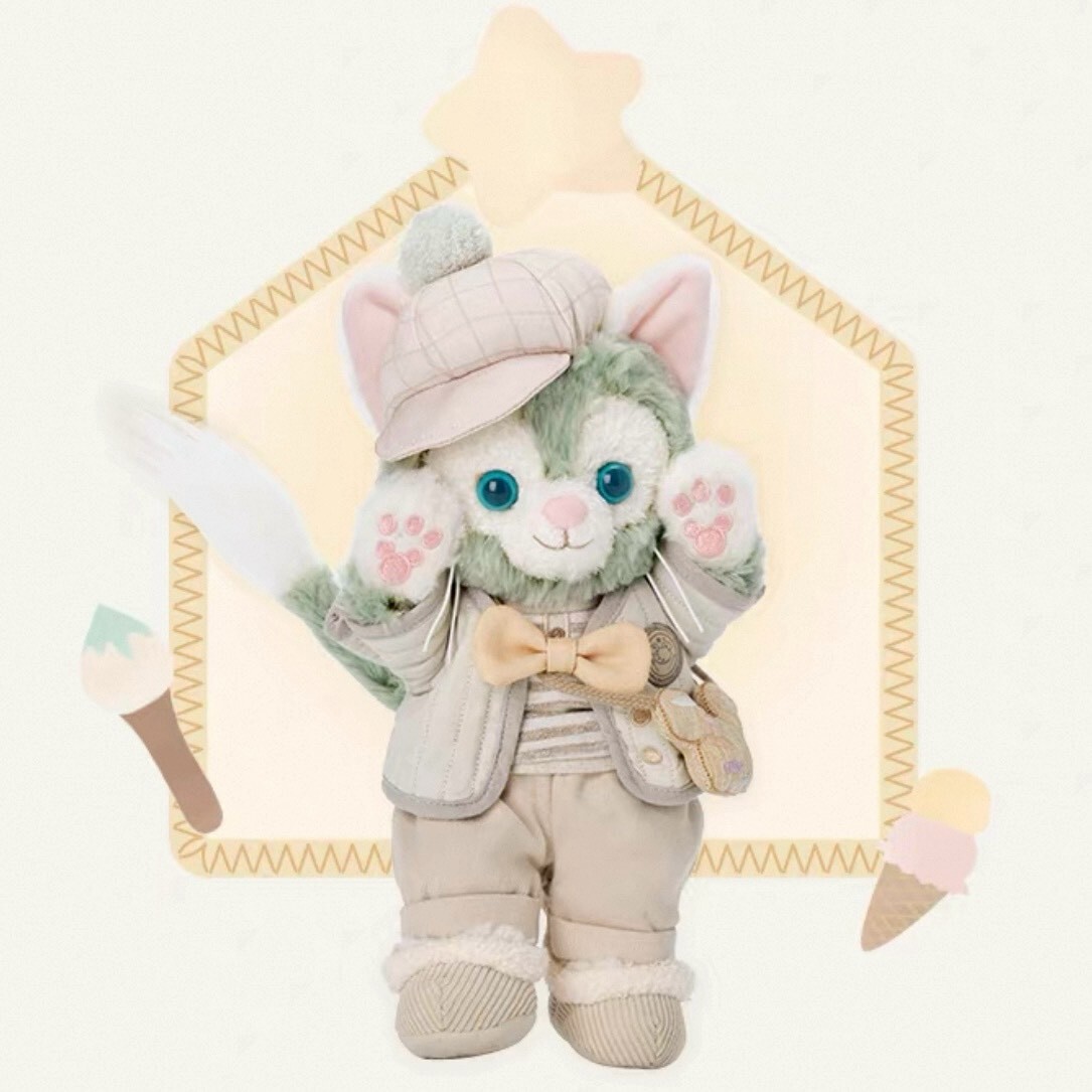 達菲 Duffy 與好友們 小小伙伴系列 傑拉托尼 畫家貓 Gelatoni SS號 娃娃 玩偶 -上海迪士尼樂園