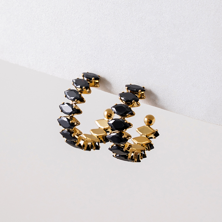 miramira微光｜璀璨暗夜星芒耳環D5252-金40383