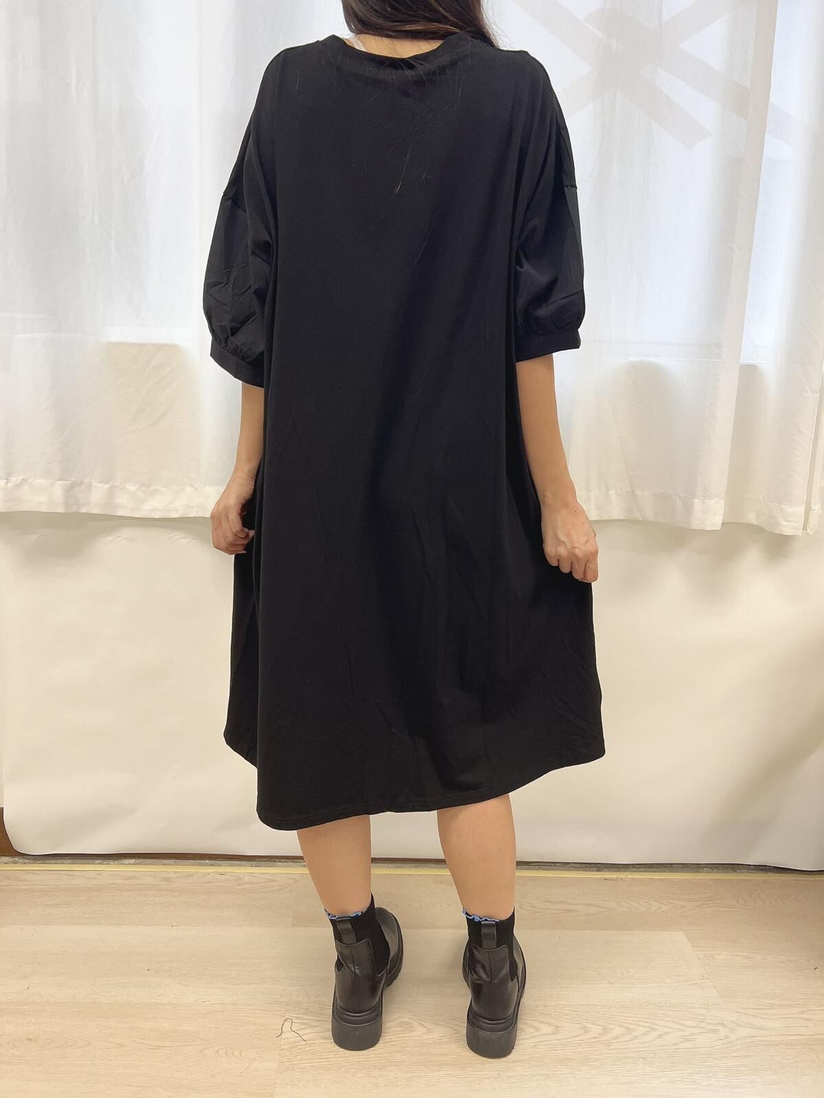 TE 拼布垂褶束腰 OP