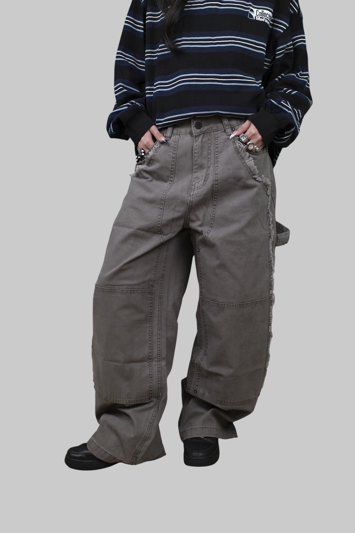 『Always_Good』做舊 毛邊 直筒 工裝 長褲