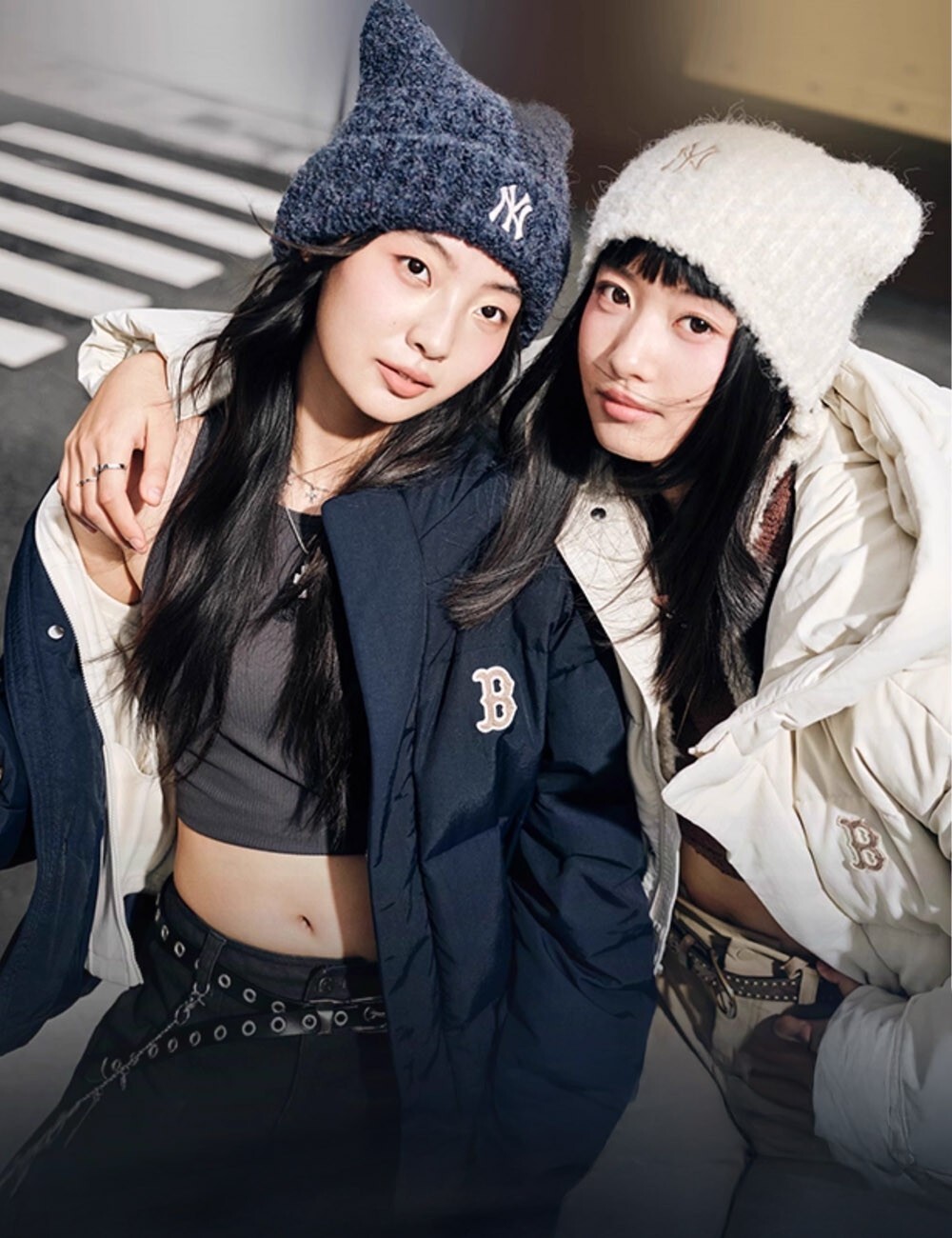 【現貨】韓國代購 MLB 貓耳帽 針織帽 毛帽 保暖 申留真同款