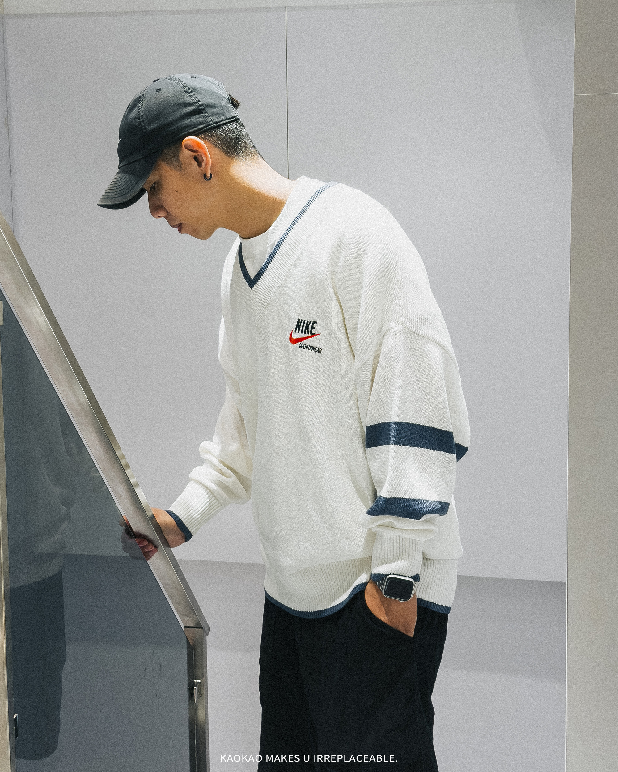 NIKE NSW TREND 條紋 學院風 長袖 針織 毛衣DX0009-133