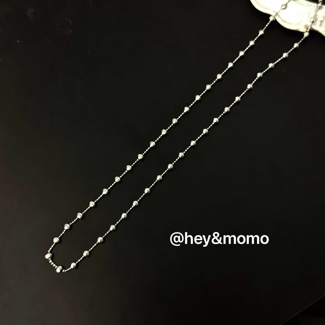 HM5116 ⚪925 銀 超閃切割面銀球簡約項鍊