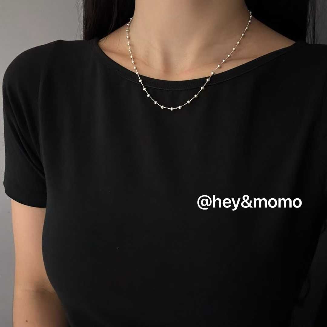 HM5116 ⚪925 銀 超閃切割面銀球簡約項鍊