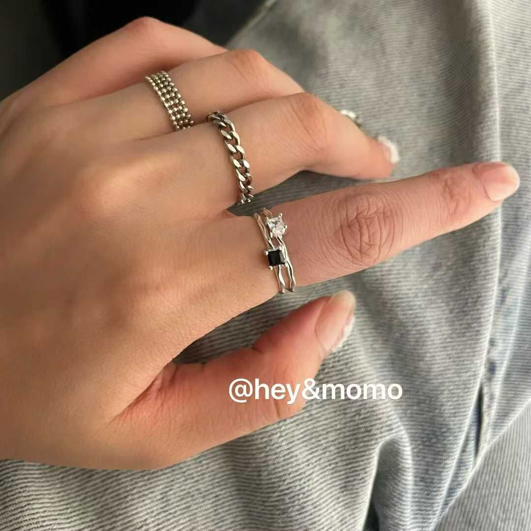 HM5122 ⚪925 銀 白鑽簡約戒指