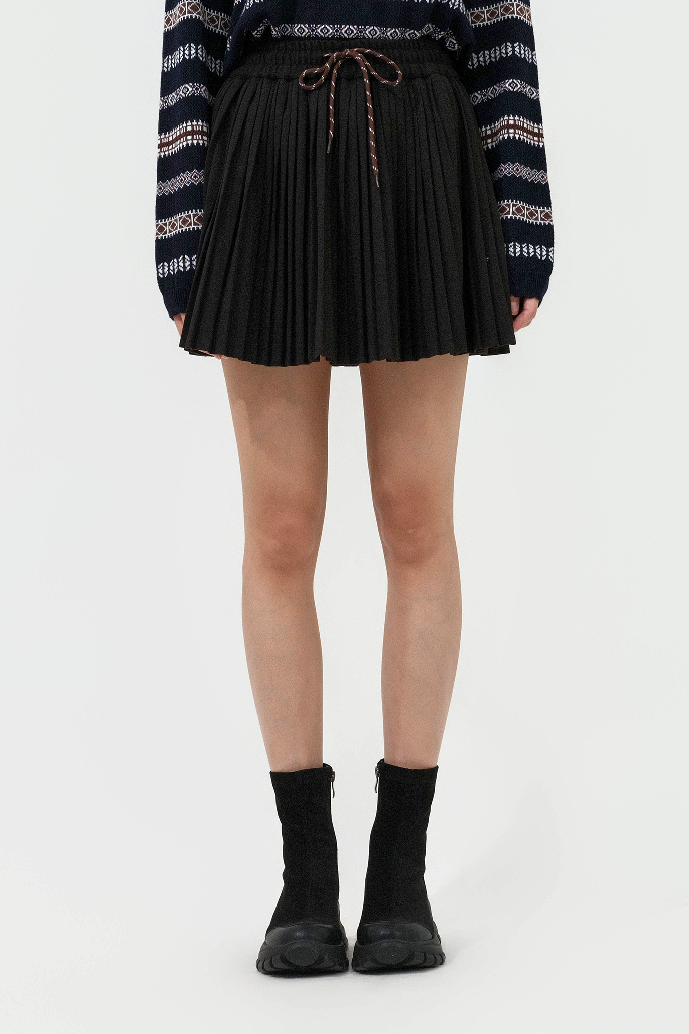 運動腰繩百褶短裙(連打底褲)（預購產品）