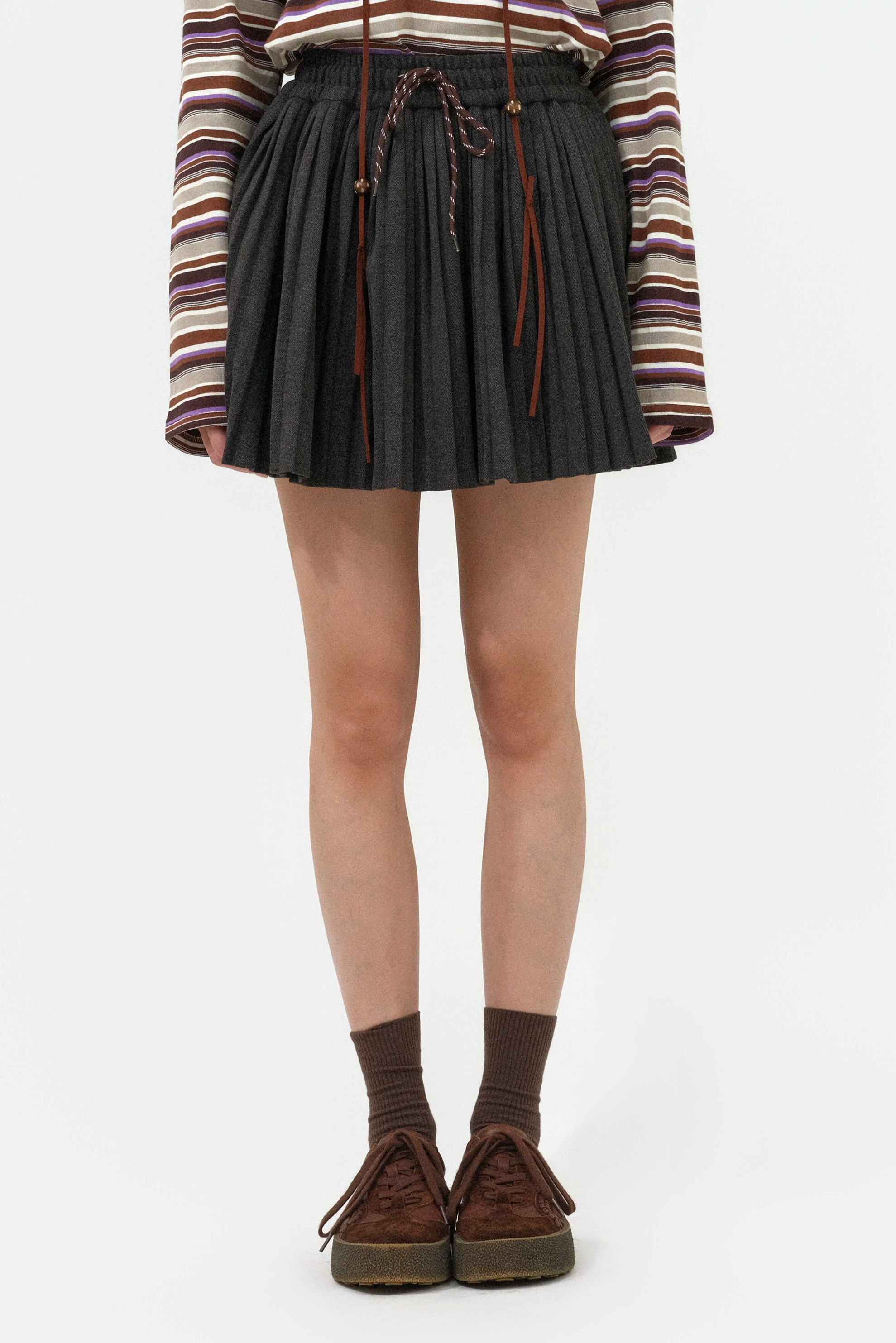 運動腰繩百褶短裙(連打底褲)（預購產品）