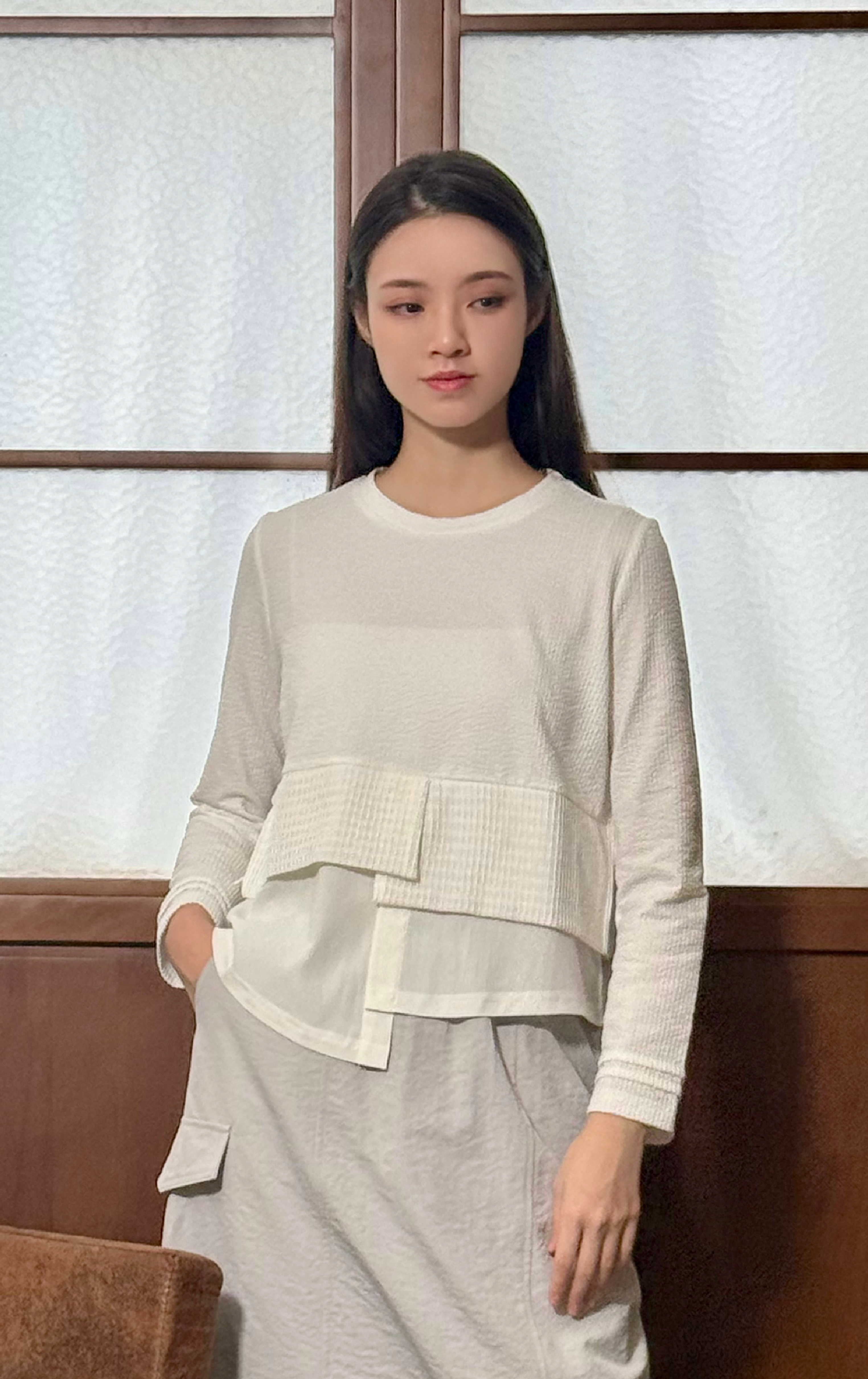 Patchwork Long-sleeve Top LT0315