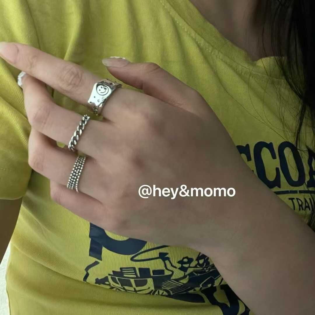 HM5126 ⚪925 銀 笑哈哈行星粗戒