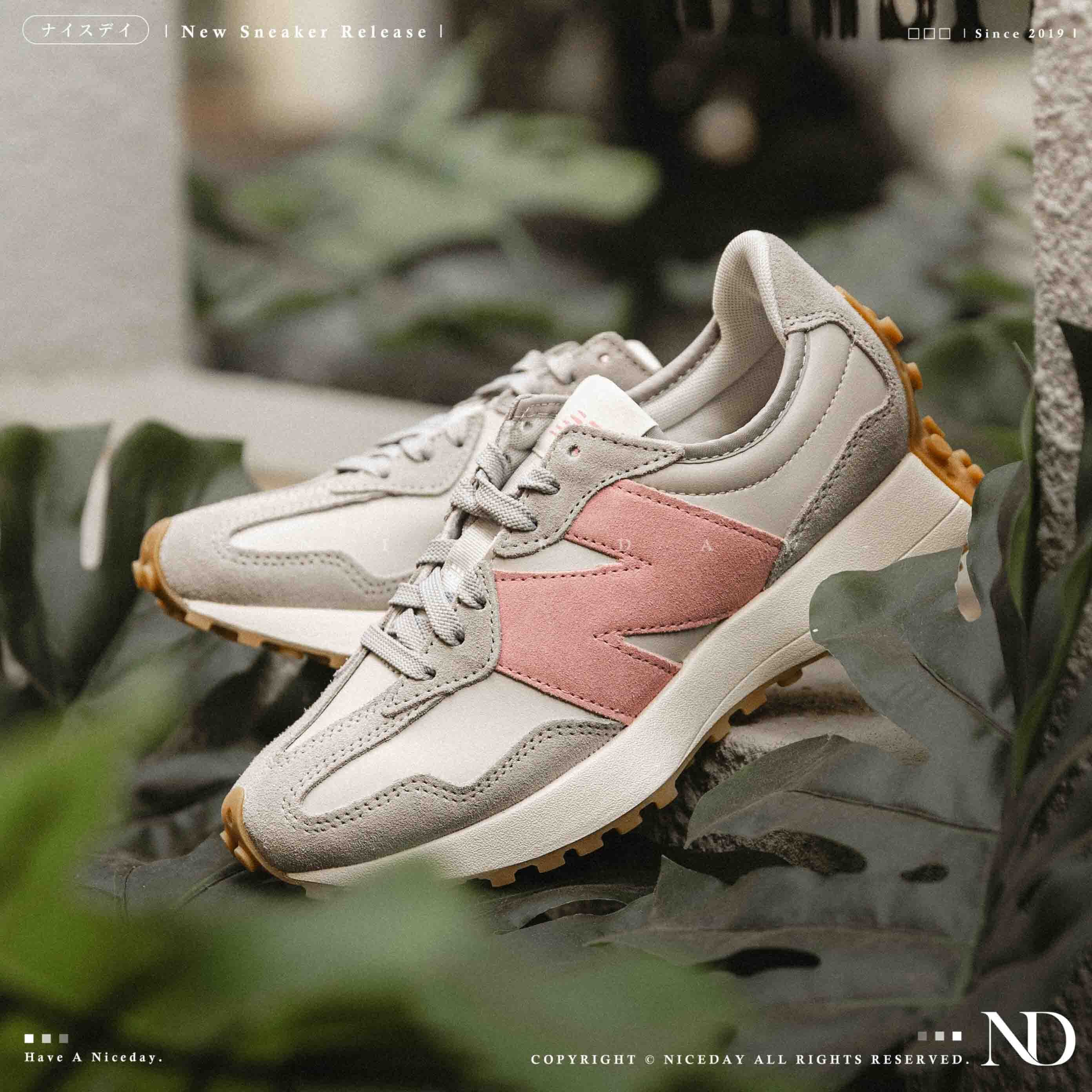 NICEDAY 現貨 New Balance 327 灰粉 粉色 淺粉 蒂芬妮 粉紅 女鞋 復古 麂皮 WS327KAZ