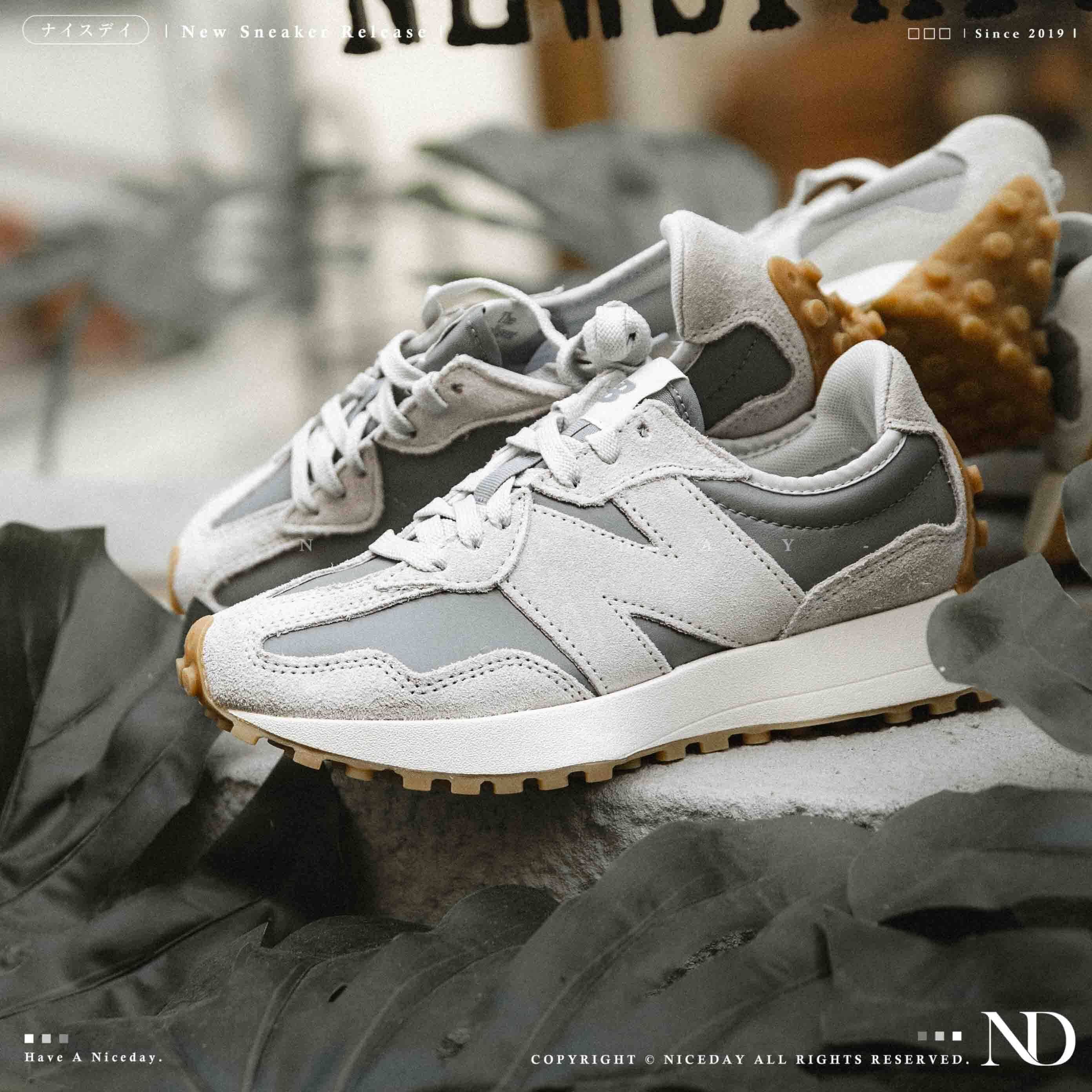 NICEDAY 現貨 New Balance 327 灰白 白灰 灰 海鹽 女鞋 復古 WS327KAY