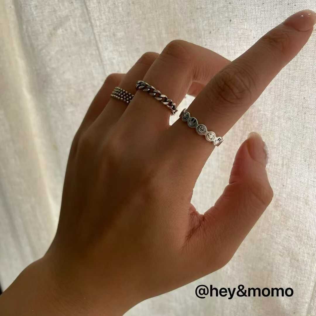 HM5133 ⚪925 銀 多種笑哈哈戒指