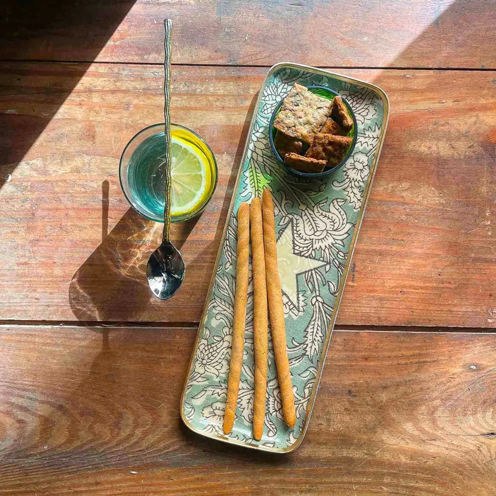 Duo tray - Flower verdigris｜BONCOEURS