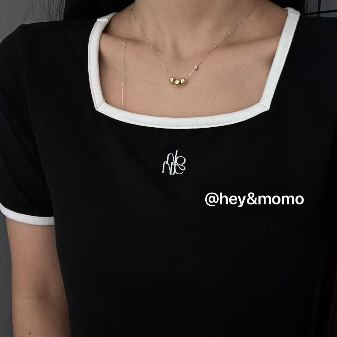 HM5135 ⚪925 銀 銀鍍金小香菱格紋轉運桶項鍊