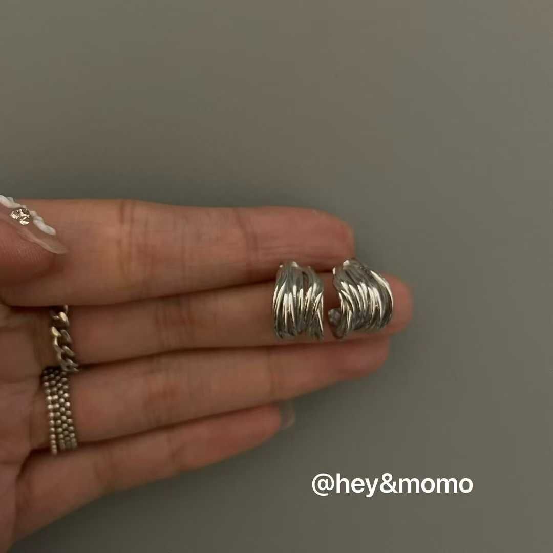 HM5137 ⚪925 銀 復古銀圈耳環