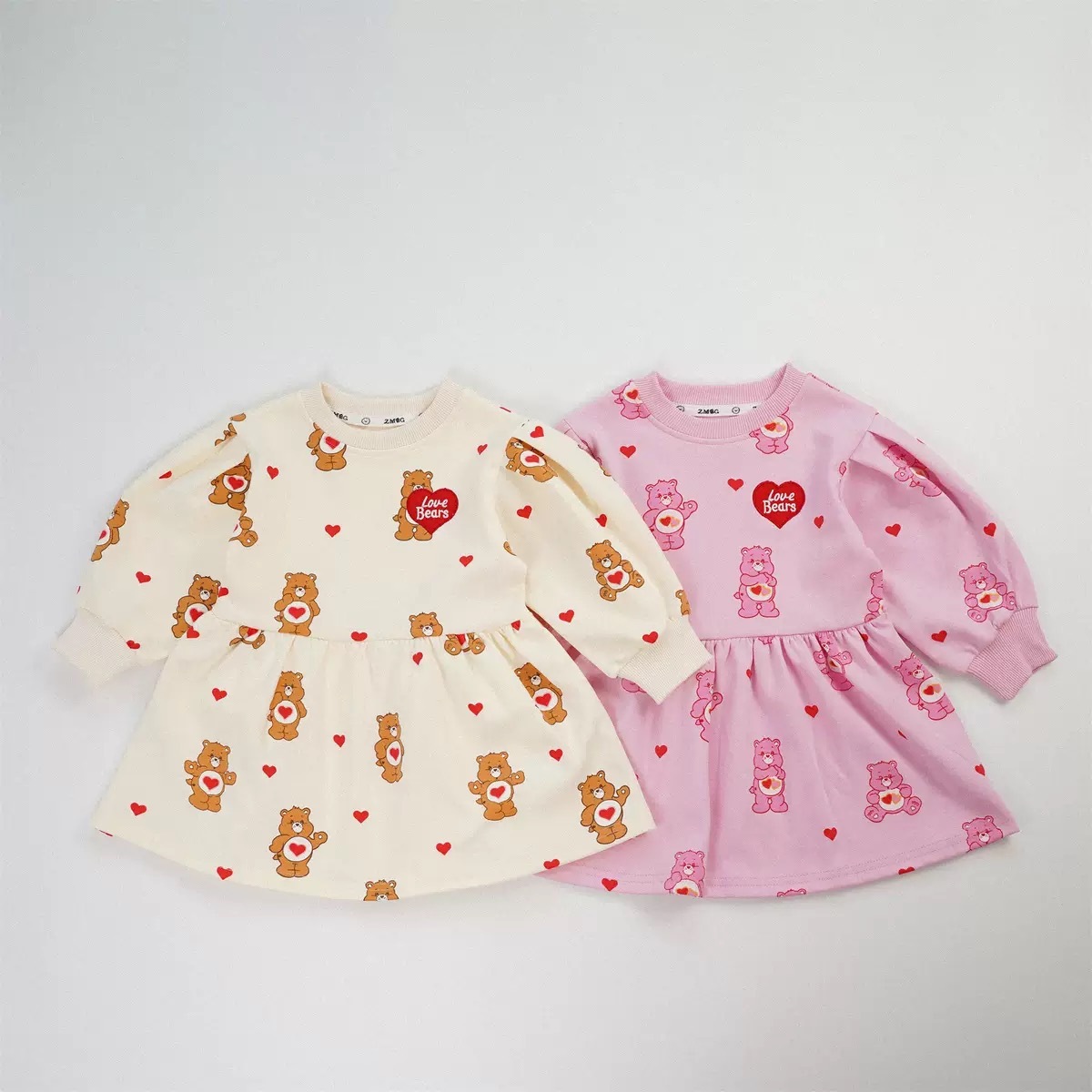🐻𝐂𝐚𝐫𝐞 𝐁𝐞𝐚𝐫𝐬 愛心熊滿印連身裙