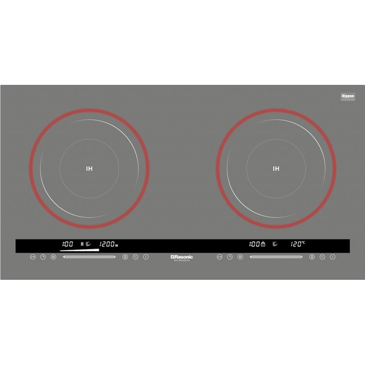 樂信 Rasonic    RIC-SR328/CG‧座檯‧嵌入式‧雙頭電磁爐‧2800W‧香港行貨,原廠5年保養‧