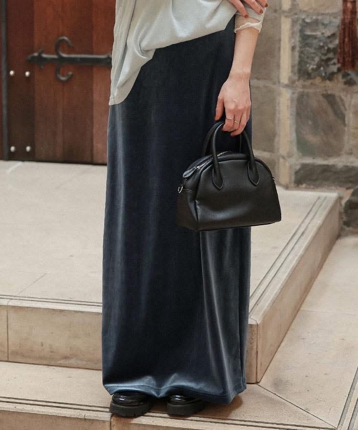 titivate  Iラインベロアスカート藍MT（AGXT0448）