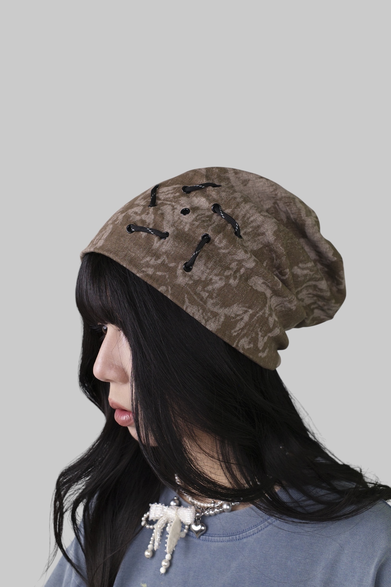 『Always_Good』抽繩 暈染 毛帽 堆堆帽