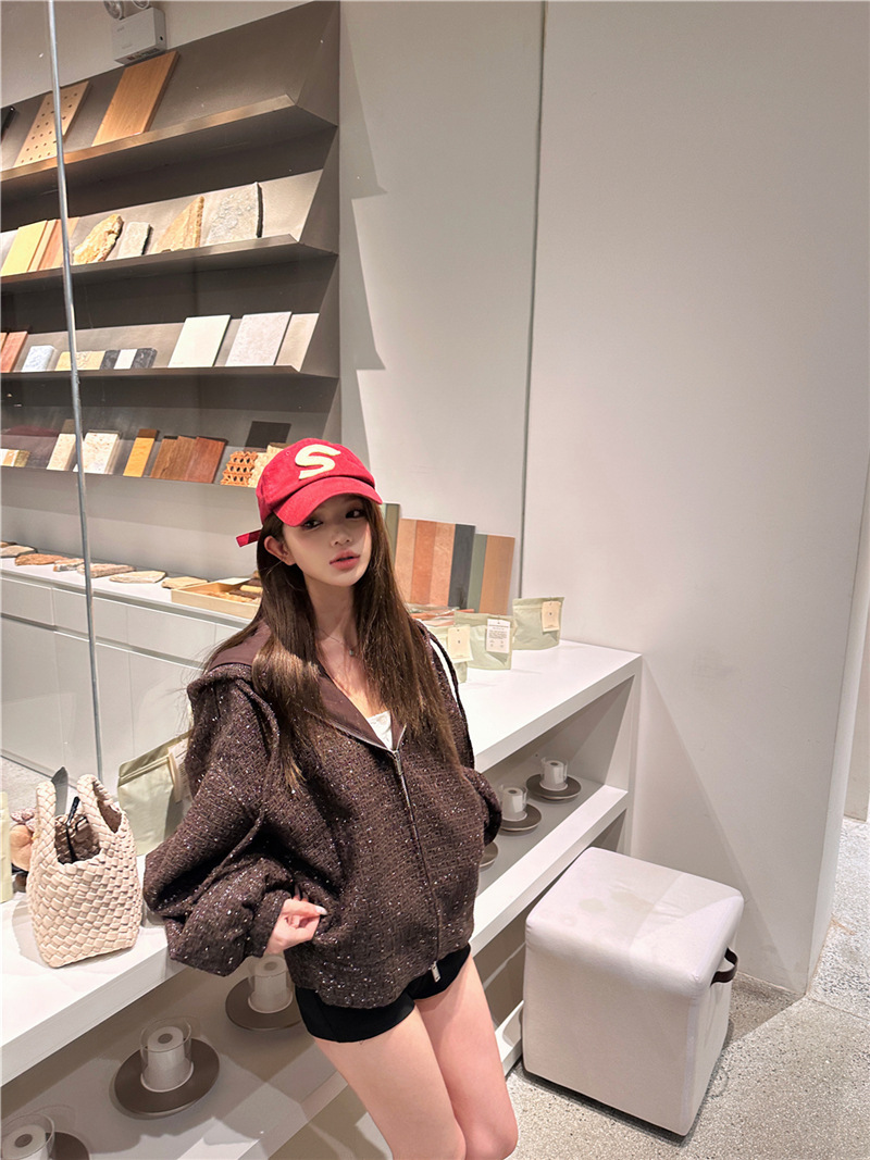 粗花泥連帽夾克外套