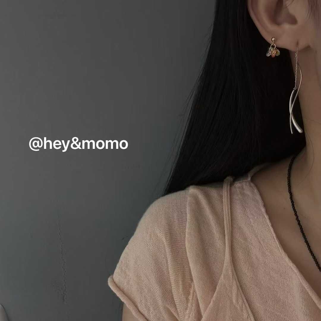 HM5147 ⚪925 水滴弧形耳環