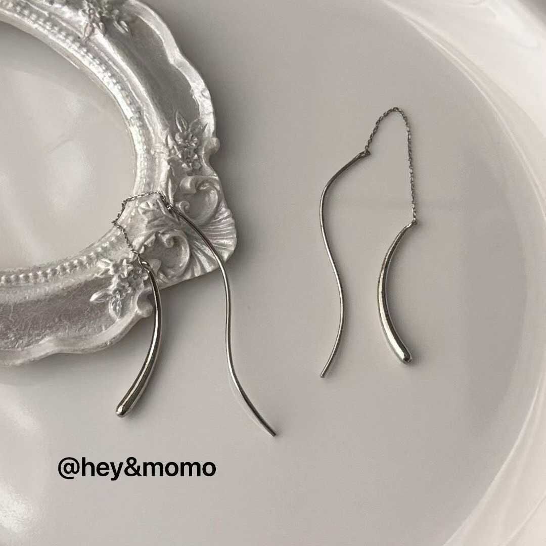 HM5147 ⚪925 水滴弧形耳環